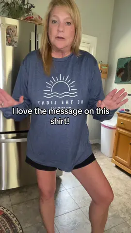 This shirt is comfy and has a great message! #longsleeveshirt #bethelight #ladiesshirt 