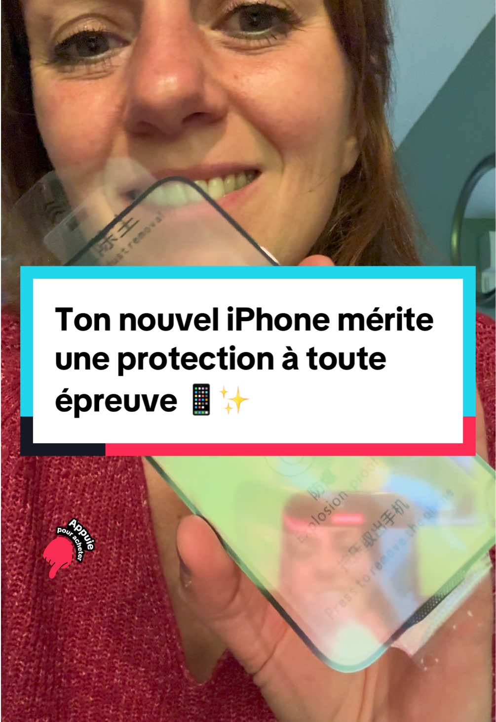Verre trempé pour iPhone – Lot de 2 pièces 📱 ✔️ Dureté 9H anti-rayures et anti-chocs ✔️ Protection contre la poussière et les traces ✔️ Transparence 8K HD pour une qualité d’image parfaite ✔️ Installation facile et sans bulles Un indispensable pour protéger ton iPhone au quotidien ! #TikTokShop #Spotlight #gadget 