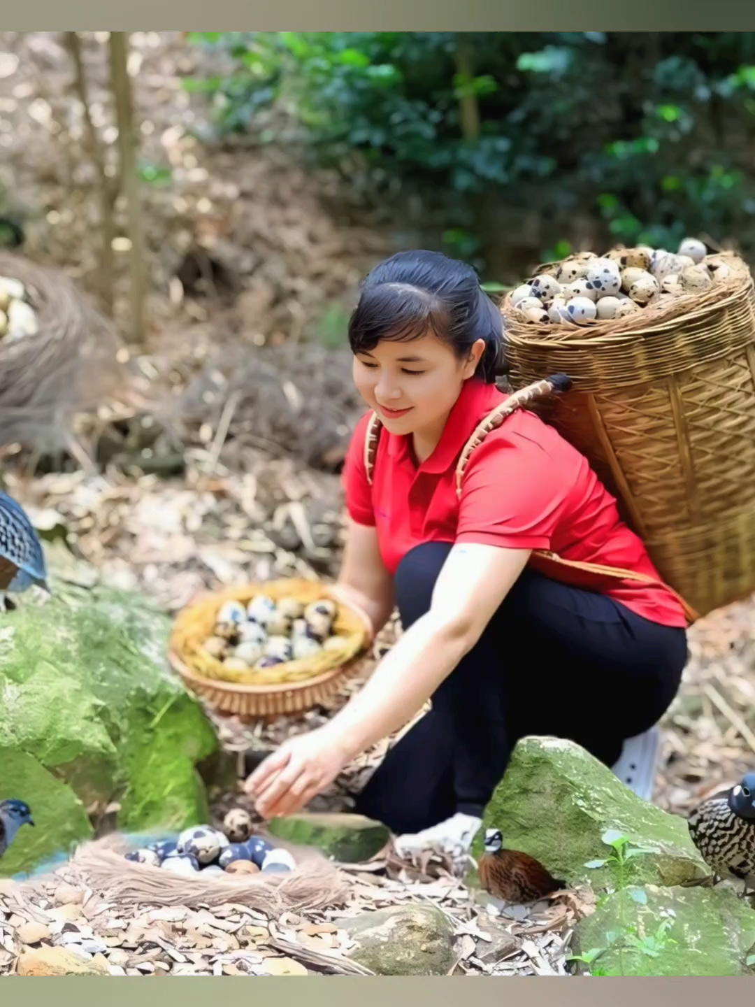 Harvest Quail egg Goes To The Market Sell #harvest #harvesting #bushcraft \]