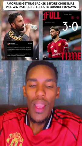 AMORIM IS GETTING SACKED BEFORE CHRISTMAS.  25% WIN RATE BUT REFUSES TO CHANGE HIS WAYS #PremierLeague #itsongotv #seasonewoome #manutdfans #rubenamorim 