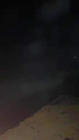 very calm night waves