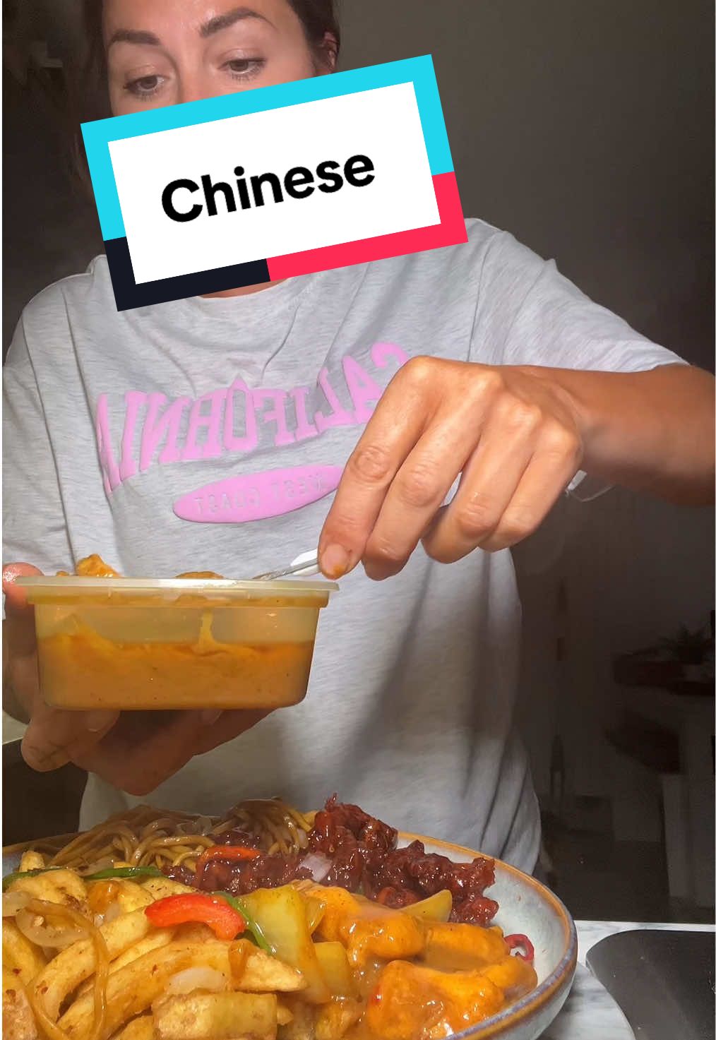 Just excuse the state of me, it could not be hid 😂😂 #chinesefood #takeaway #eat #FoodTok #dishupdinnerwithme 