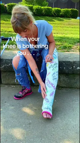 The cure when your knee is bothering you . . .#llc#ouch#recovery#strong#fulllegcast