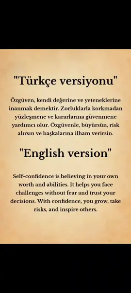 Özgüvenli olmak güçlü olmaktır #turkish 