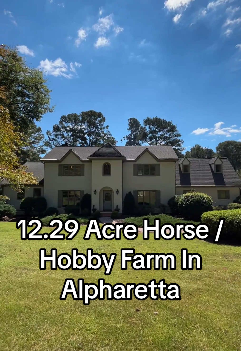 165 Crowe Road, Alpharetta, Cherokee Co. 4 Bedrooms, 4 1/2 Baths, 4,706 sqft on 12.29 lush, gently rolling acres. Listed for $1,750,000 by Cathy Adams with Berkshire Hathaway HomeServices GA Properties.  Follow @the_prewitt_team for tours of the best homes on the market in Metro Atlanta. Interested in seeing this home in person? Give us a shout, we would love to make it happen! #alpharetta #horseproperty #hobbyfarm #movetoatlanta #luxuryhometour 