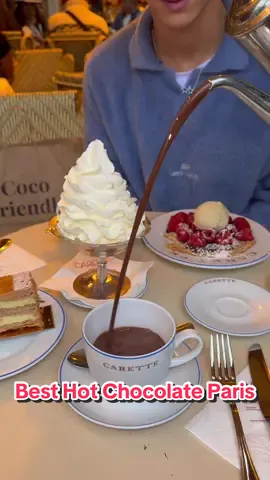 Trying what people say is the best hot chocolate in Paris!  📍Carette  #paris #hotchocolate #chocolate #parishotchocolate #whippedcream 