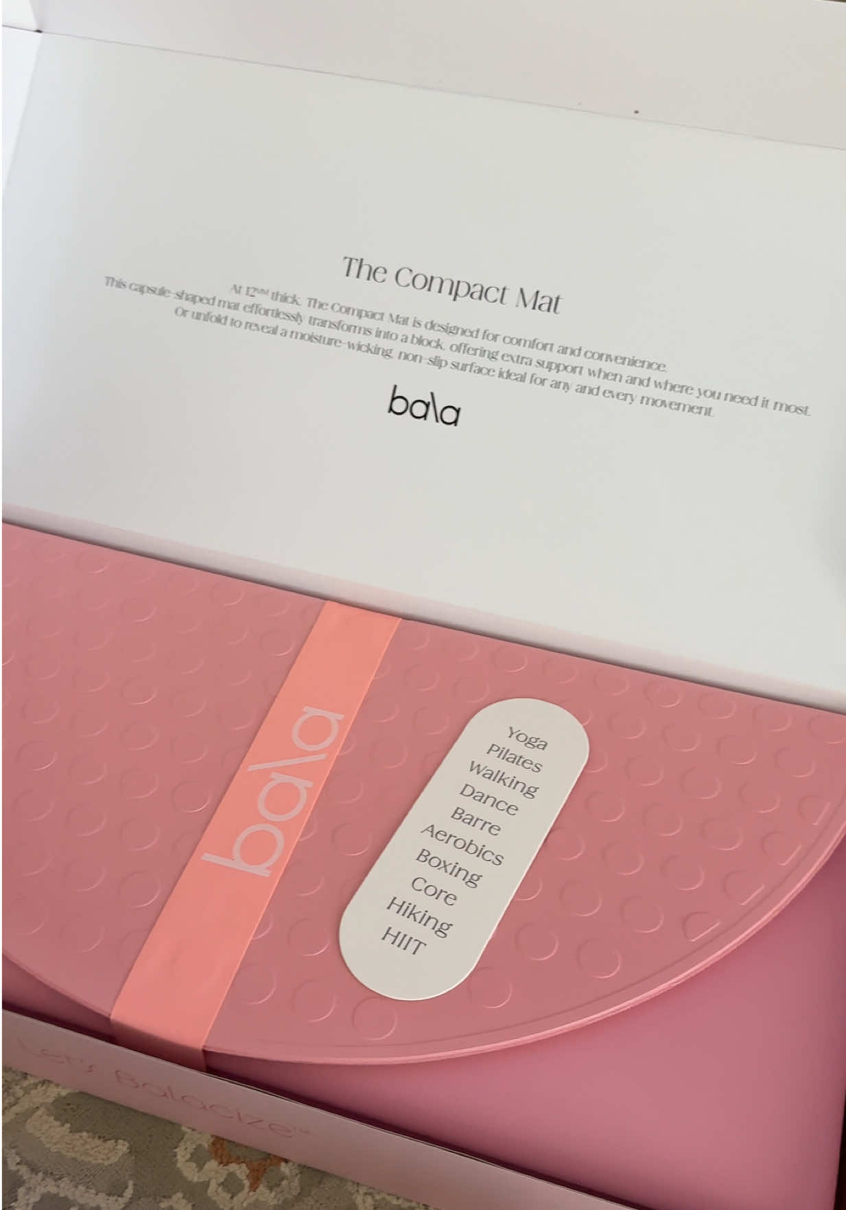 New bala compact yoga mat found @ tjmaxx 🤩 Also not me rushing before my toddler could see me opening this pink box she’s been eyeing 😂#tjmaxxfinds #balayogamat #maxxinista 