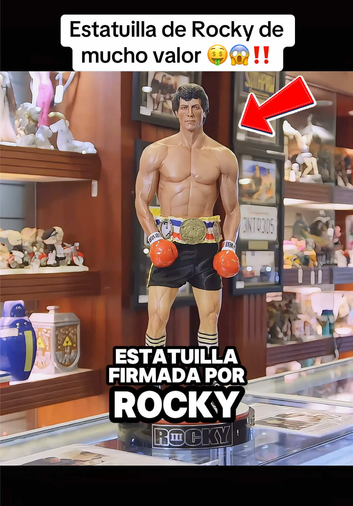 Estatuilla de Rocky firmada por Silvester Stallone #elpreciodelahistoria #Rocky #antiguedades #coleccion #coleccionista 