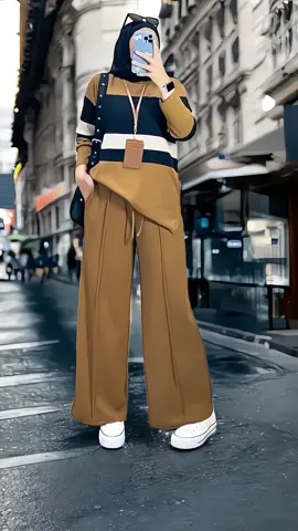 Set Vioni Blouse + Celana Cargo muslim #fypp #setelanwanita 