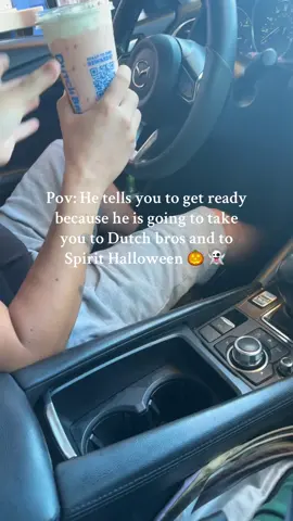 He knows I love going to Spirit Halloween 🤭 #halloween #dutchbros #itsthelittlethings #husband #spookyseason 