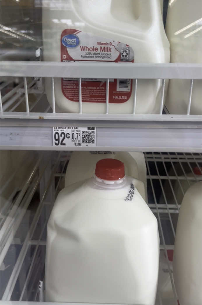 I’m so glad people have access to affordable milk but that price ln this economy? 🧐  #walmart #greatvalue #milk #groceries #economy #inflation
