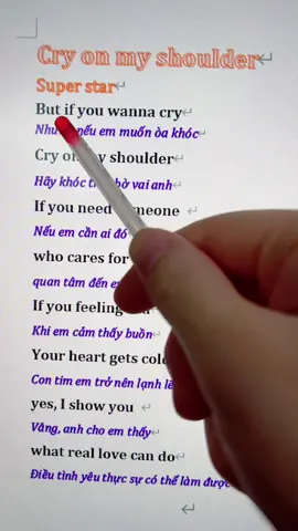Cry on my shoulder #lyrics #relax #singing #studyenglish #foryou 