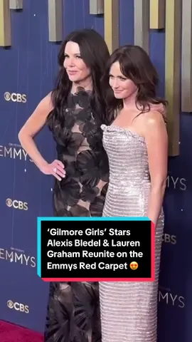 Okay, but #AlexisBledel and #LaurenGraham adjusting their hair at the same time on the #Emmys #redcarpet!? Lorelai and Rory are so back! 😍 #GilmoreGirls