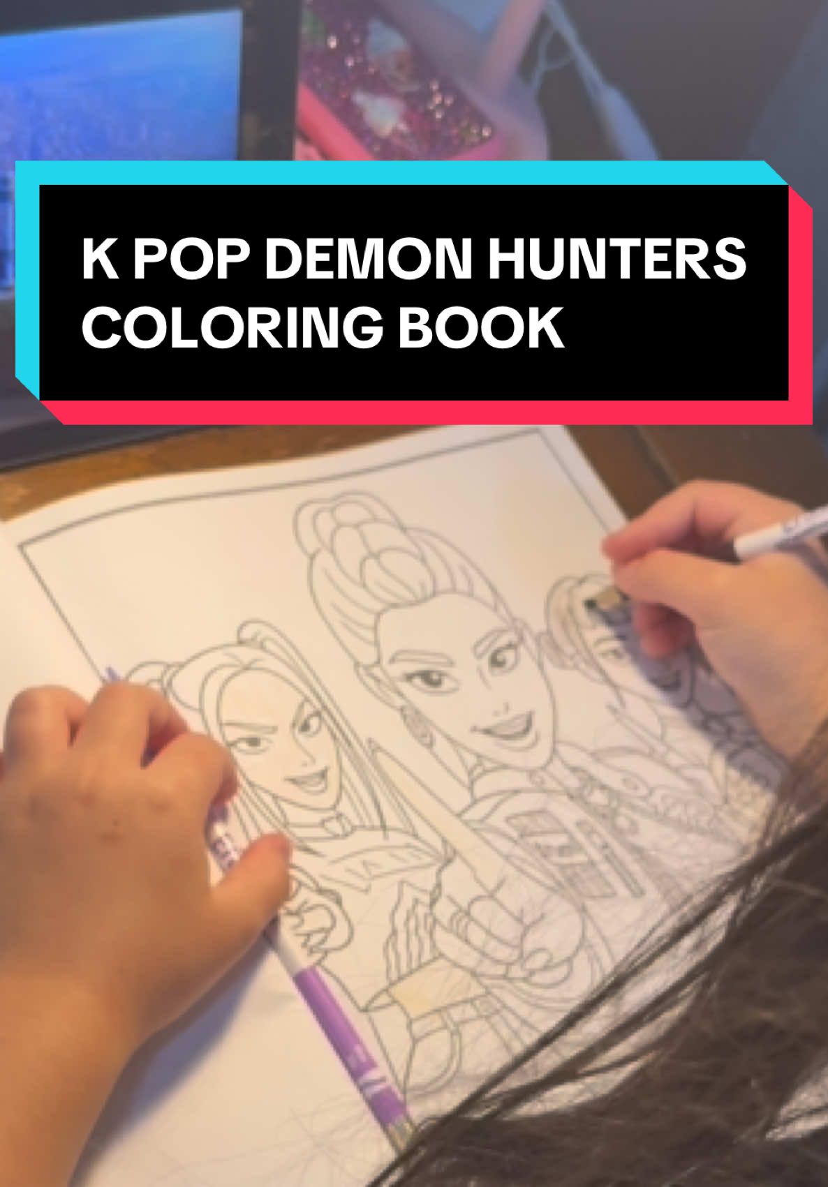 I found the perfect activity for my creative daughter who is obsessed with KPOP DEMON HUNTERS! #kpopdemonhunters #coloringbook #giftideas #art #laurensshoppicks 