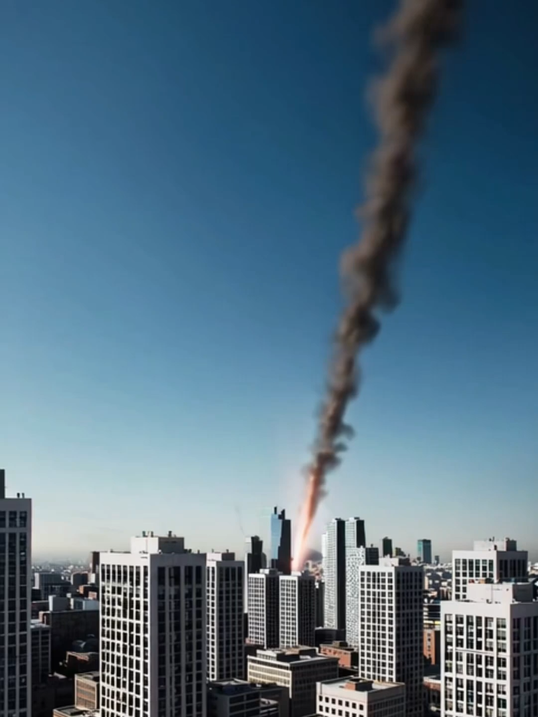 ONE ROCKET — CITY IN FLAMES #rocketattack #cityexplosion #apocalypse