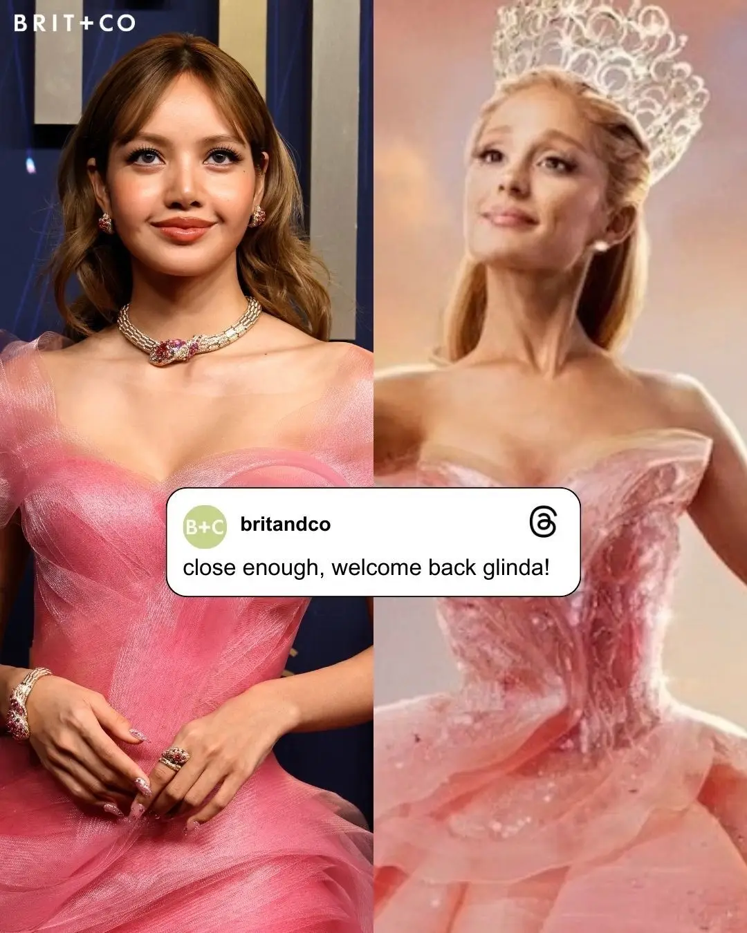 We’re obsessed!!! #glinda #lalalisa #arianagrande #emmys 