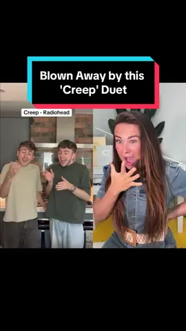 Oh my gosh! That was amazing!  Cred: @Billy & Louie  #creep #duet #harmonies #vocalcoach #fyp