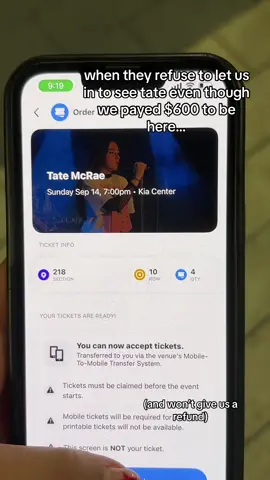 someone help i’m going insane 😐  • • • (we got there at 7 and tried to get in the entire concert) @tate mcrae 