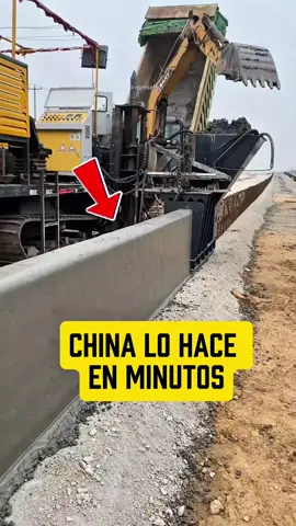 Así levanta China muros de concreto en minutos con maquinaria extrema #China #IngenieríaChina #MegaConstrucciones #ConstruccionExtrema #MaquinariaPesada