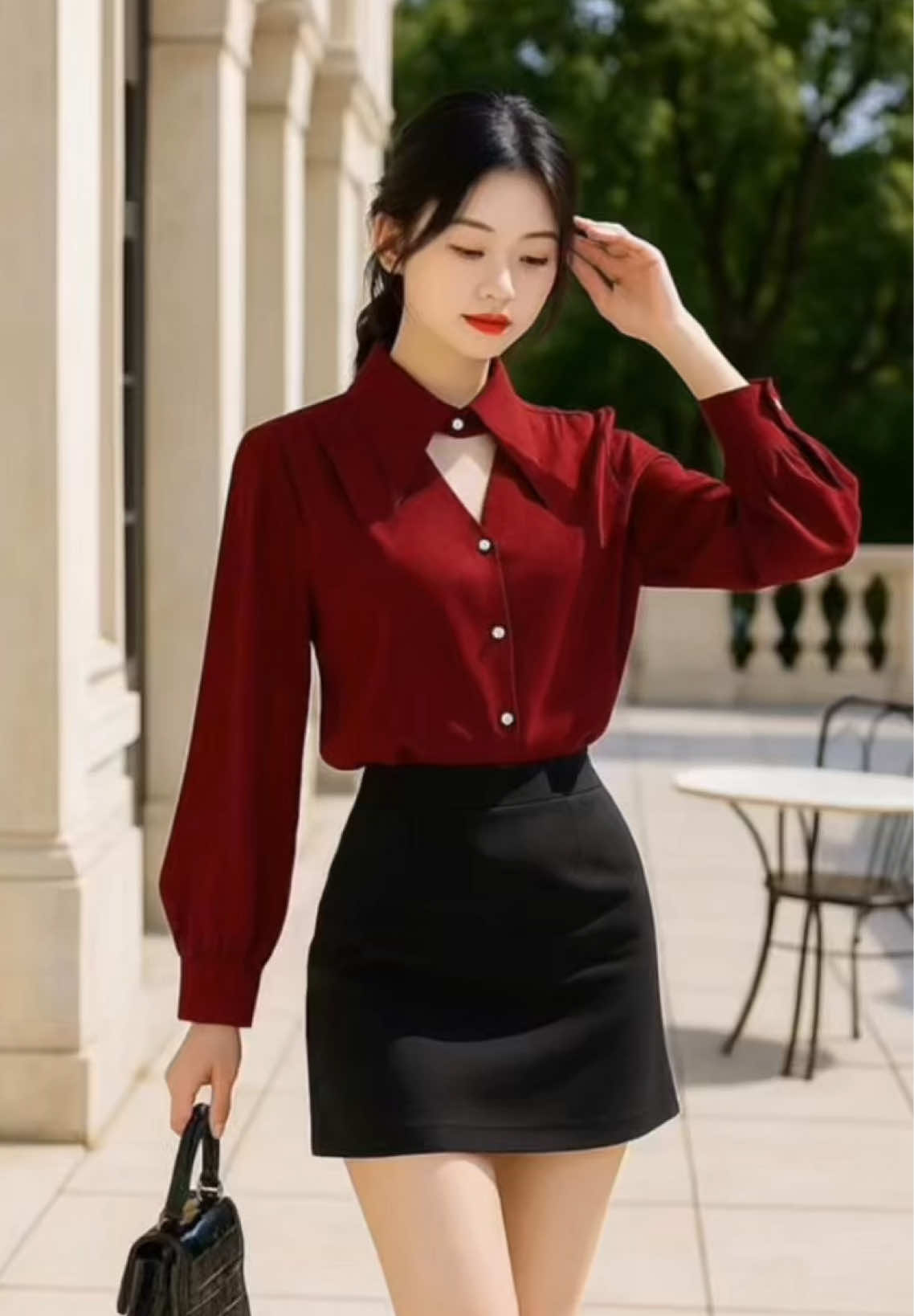 ÁO SƠ MI CỔ LÁ NHỌN TAY DÀI #phamducviet811 #thoitrangnu #thơitrangnu #sominu #aodepnu2025 