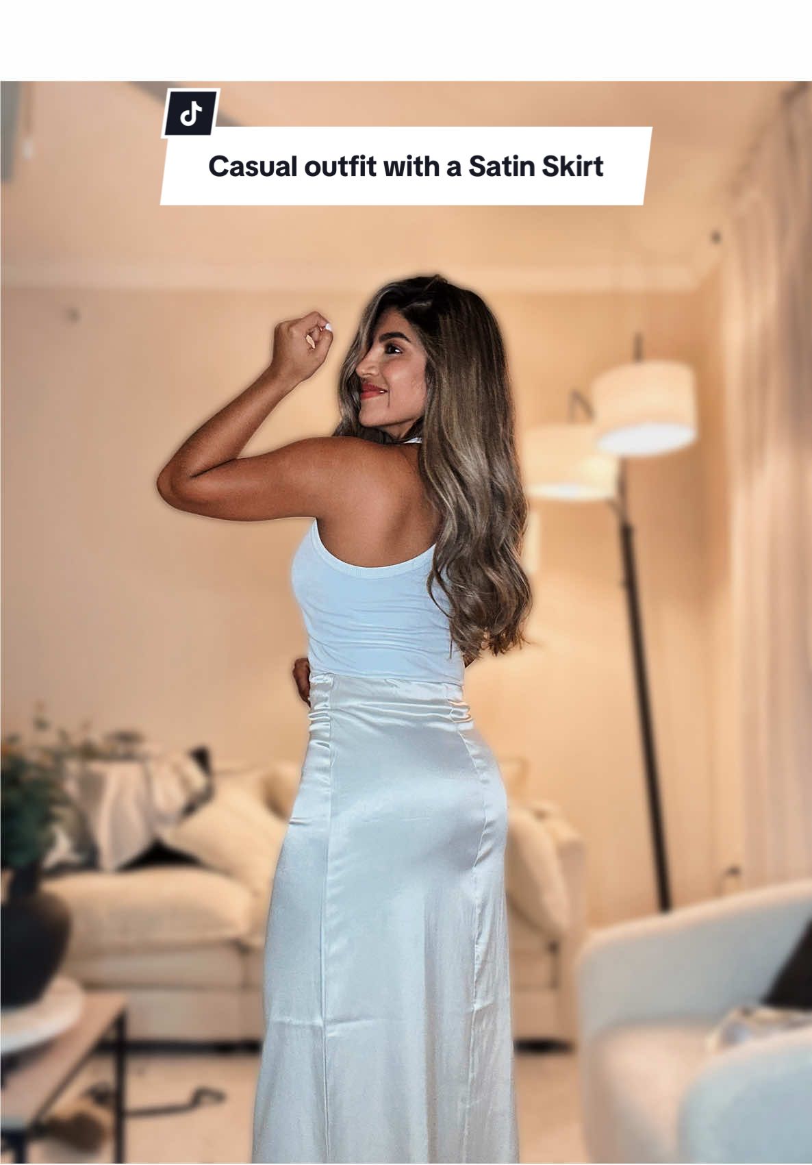 Casual Outfit with a satin Skirt ✨ #casualoutfits #casualoutfit #outfit #skirt #skirtoutfits 