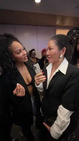 Taught Meagan Good her most important Chinese lesson at @Fashion Bomb Daily 🤭✨ #baddest #meagangood #bombfashionshow #fyp 