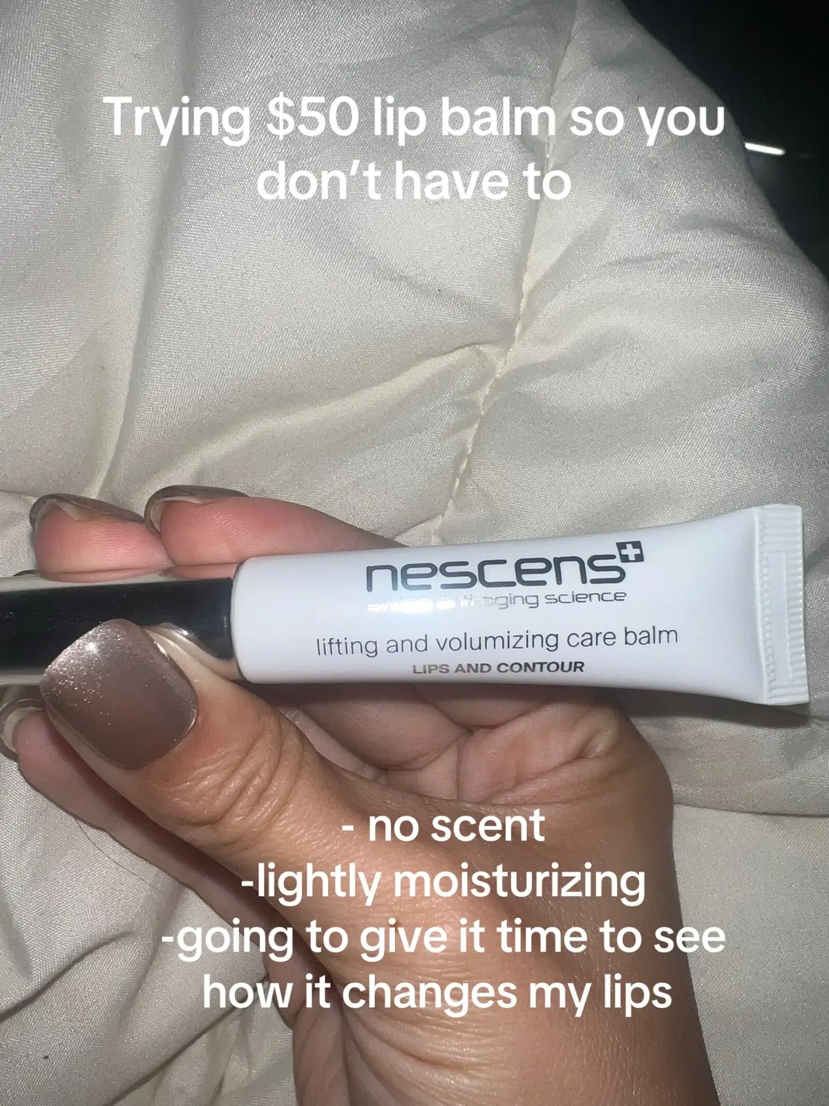 Testing some expensive lip products for my dry ass lips. Found this one in a boutique shop in LA. Claims to smooth wrinkles, add volume, and enhance lip definition for a rejuvenated smile…. Let’s see. 