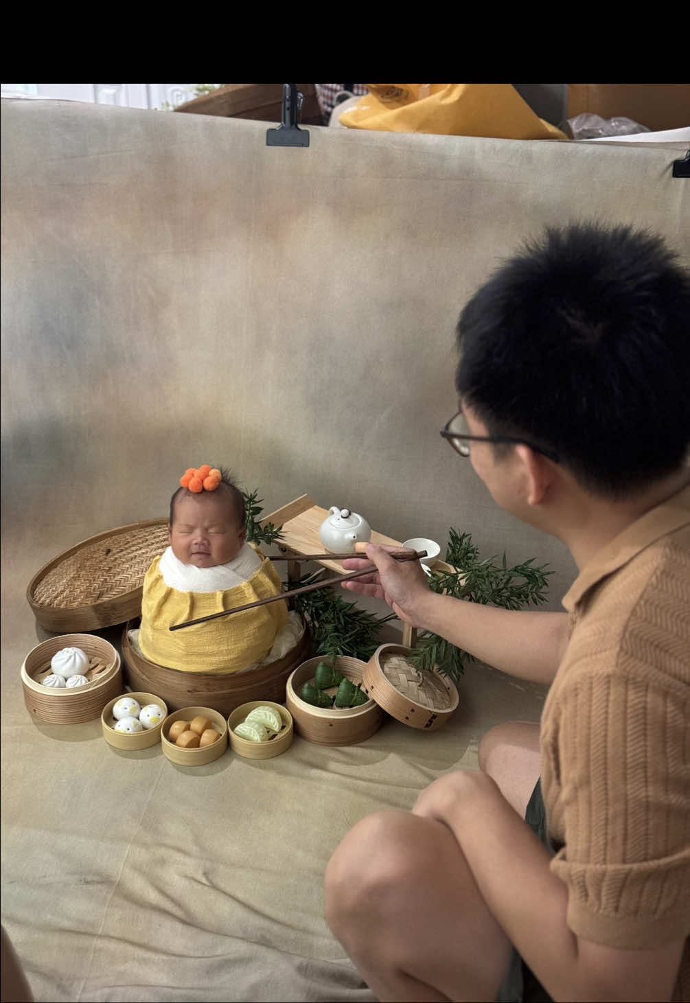 Newborn baby photoshoot 🥢🥟 #dimsum #babyphotoshoot #newbornbaby 