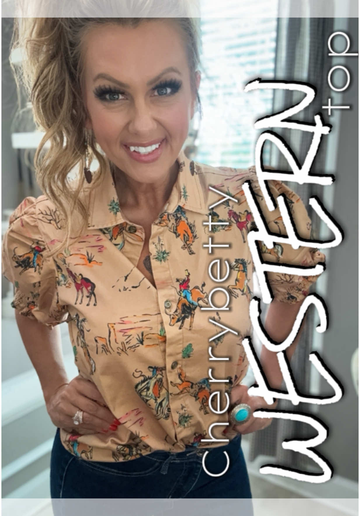 This little western top is PERFECTION 🤠🤠🤠 @Cherrybetty #cherrybetty #western #cowgirl #westerntiktok #tiktokshopcreatorpicks 