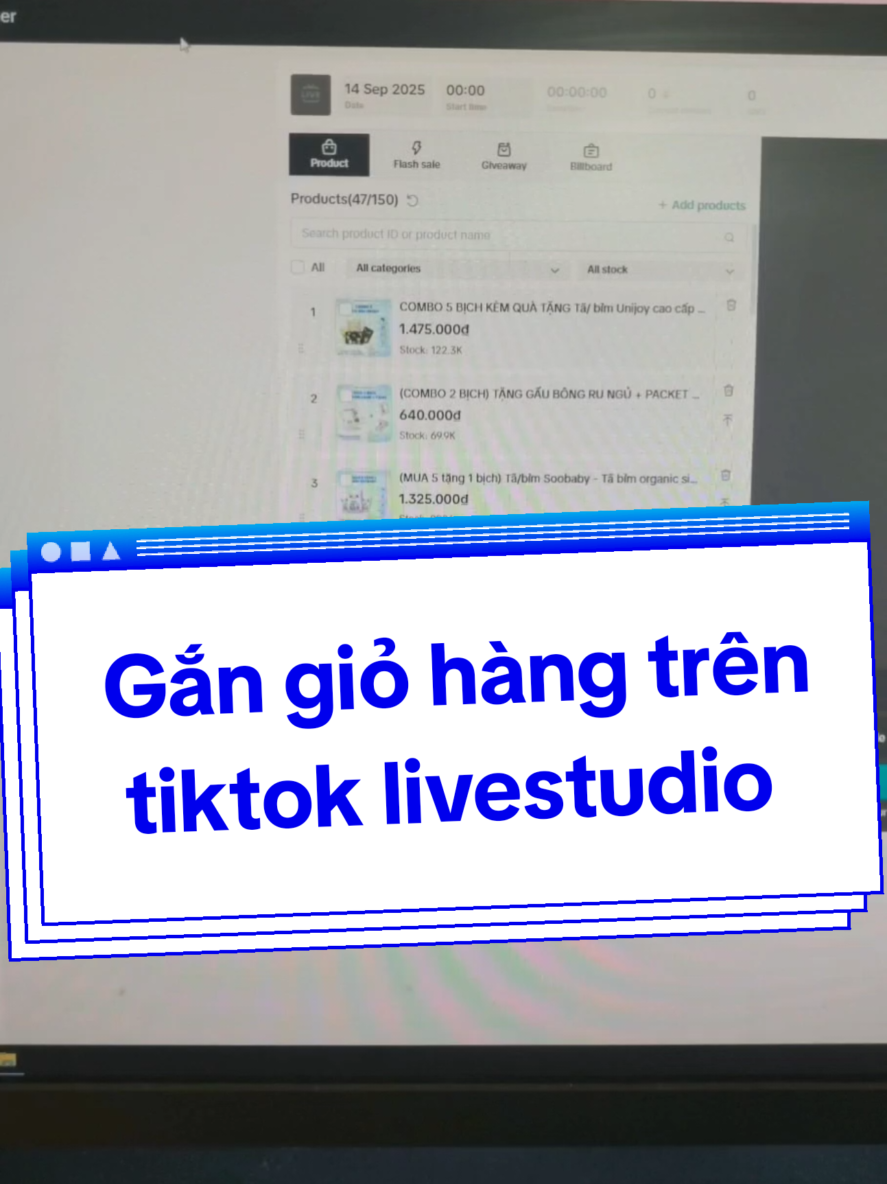 Gắn giỏ hàng trên tiktok livestudio #contentcreator #hocquayvideo #iacotuan #livestream 