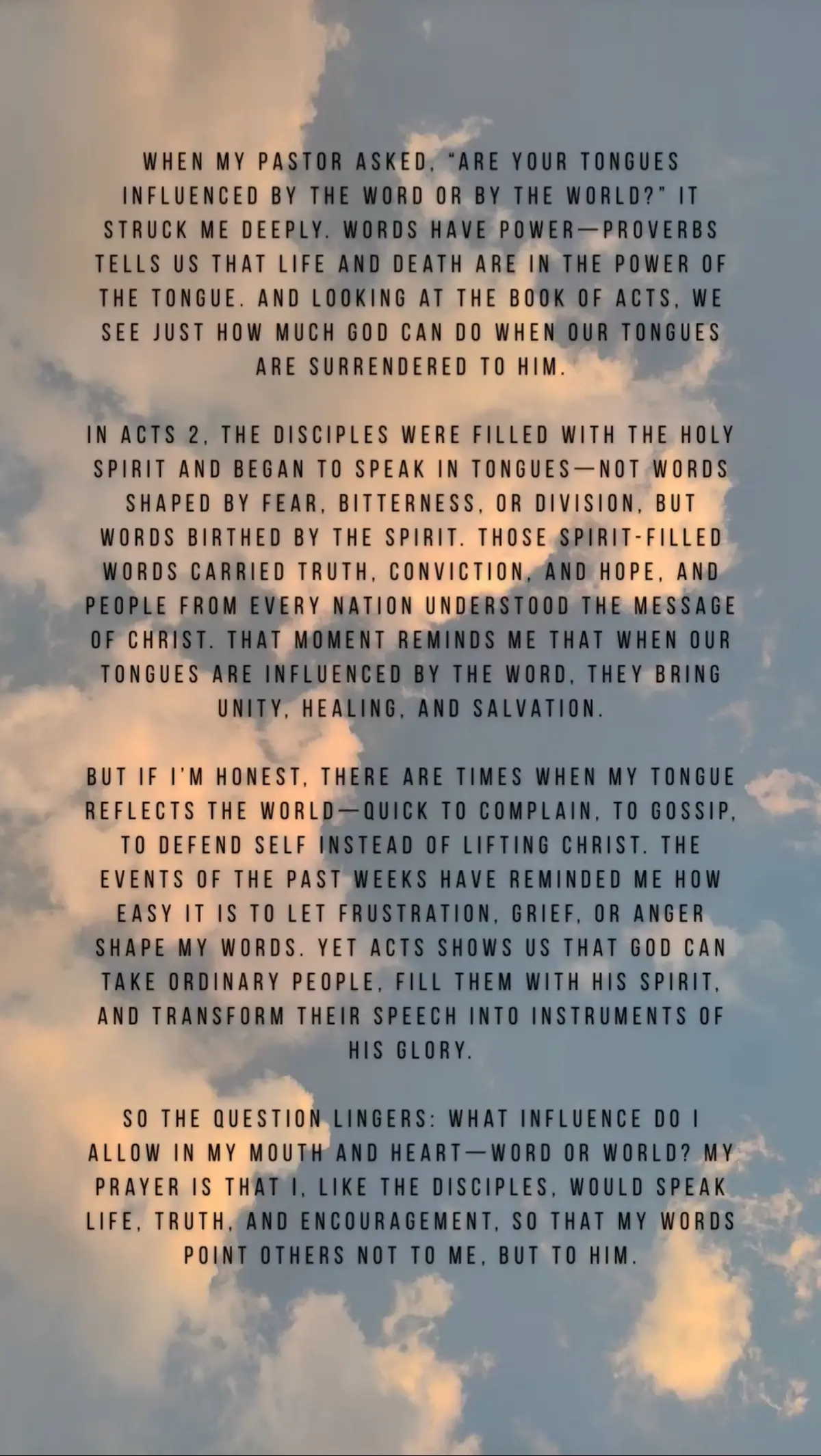 My prayer: Lord, let my words bring life, encouragement, and point others to You. 💜  #SpeakLife #Acts2 #WordOverWorld #christiantiktok 