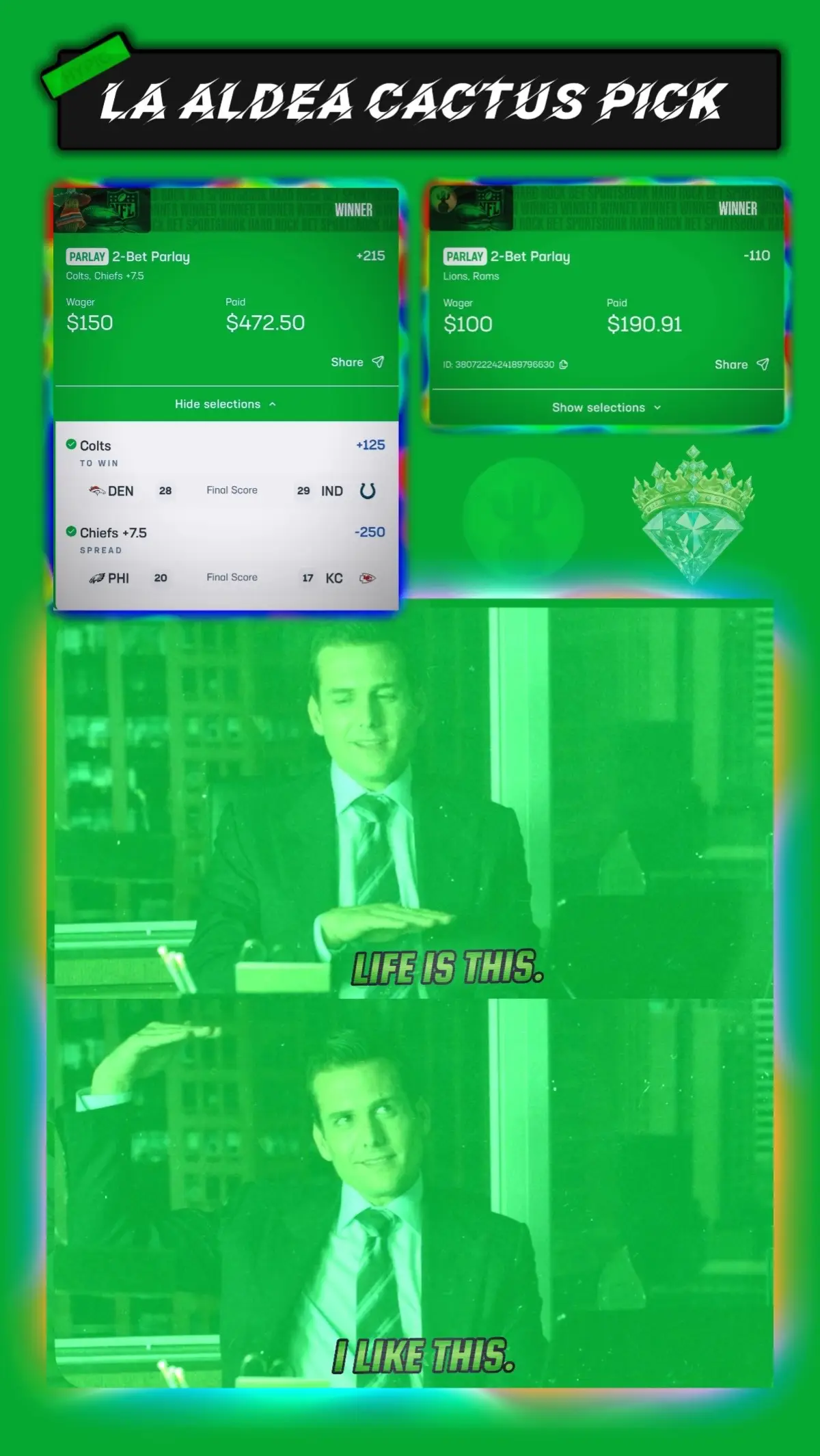 ¡Mira las predicciones ganadoras de hoy! Cada día acertamos y construimos una comunidad de ganadores que aman el juego tanto como nosotros. 🌵💪 ¿Por qué unirte a La Aldea Cactus Pick? ✅ Resultados comprobados: Mostramos victorias reales todos los días, respaldadas por un éxito constante. ✅ Predicciones expertas: Pronósticos de primer nivel que te dan la ventaja para ganar. ✅ Comunidad de ganadores: Únete a un grupo apasionado que vive por el esfuerzo y celebra cada triunfo. 💰 Acceso VIP — ¡Desbloquea las mejores predicciones! • $50 Semanal: Ideal para jugadores serios que buscan victorias consistentes. • $150 Mensual: El mejor valor para maximizar tus ganancias a largo plazo. ¿Listo para subir de nivel? ¡Envíanos un DM ahora para unirte al equipo VIP y empezar a ganar con nosotros! 🚀 👉 Encuentra el link en nuestra biografía. #cactuspick #fypシ #parlaywins 