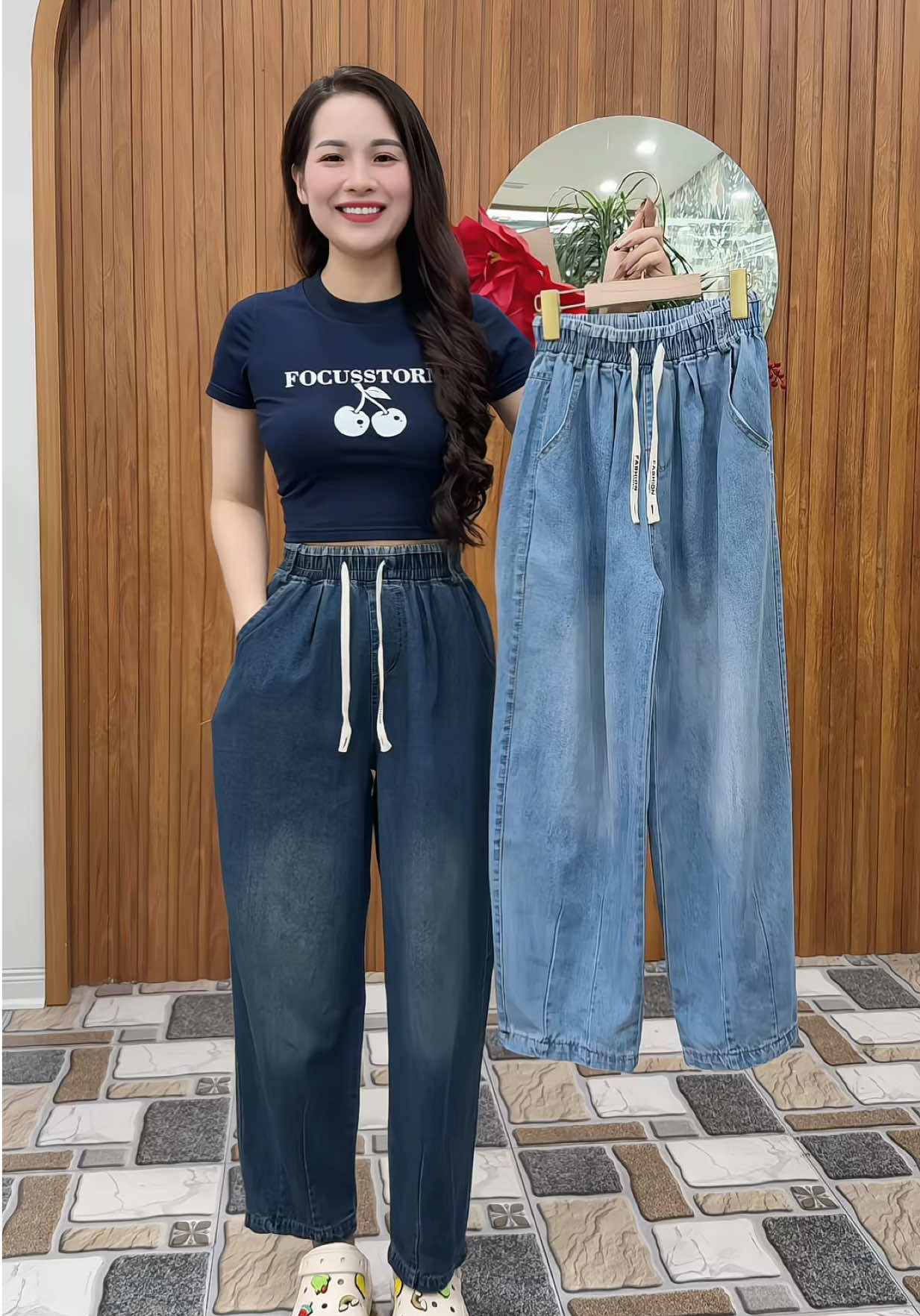 Quần jean dáng baggy xinh #quanjean #quanbaggy #quanjeandep #quanjeanxinh #hoalela1102 