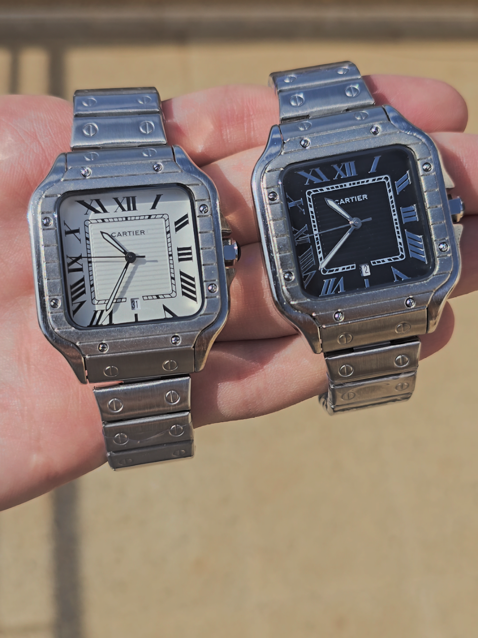 Cartier Santos  Disponible En 4 couleurs  En acier inoxydable  Water resistant  High-quality  Prix:4200da Livraison 58 wilaya 🛵 📦  #watches #luxury #luxurywatch #fyyyyyppppp #algeria 