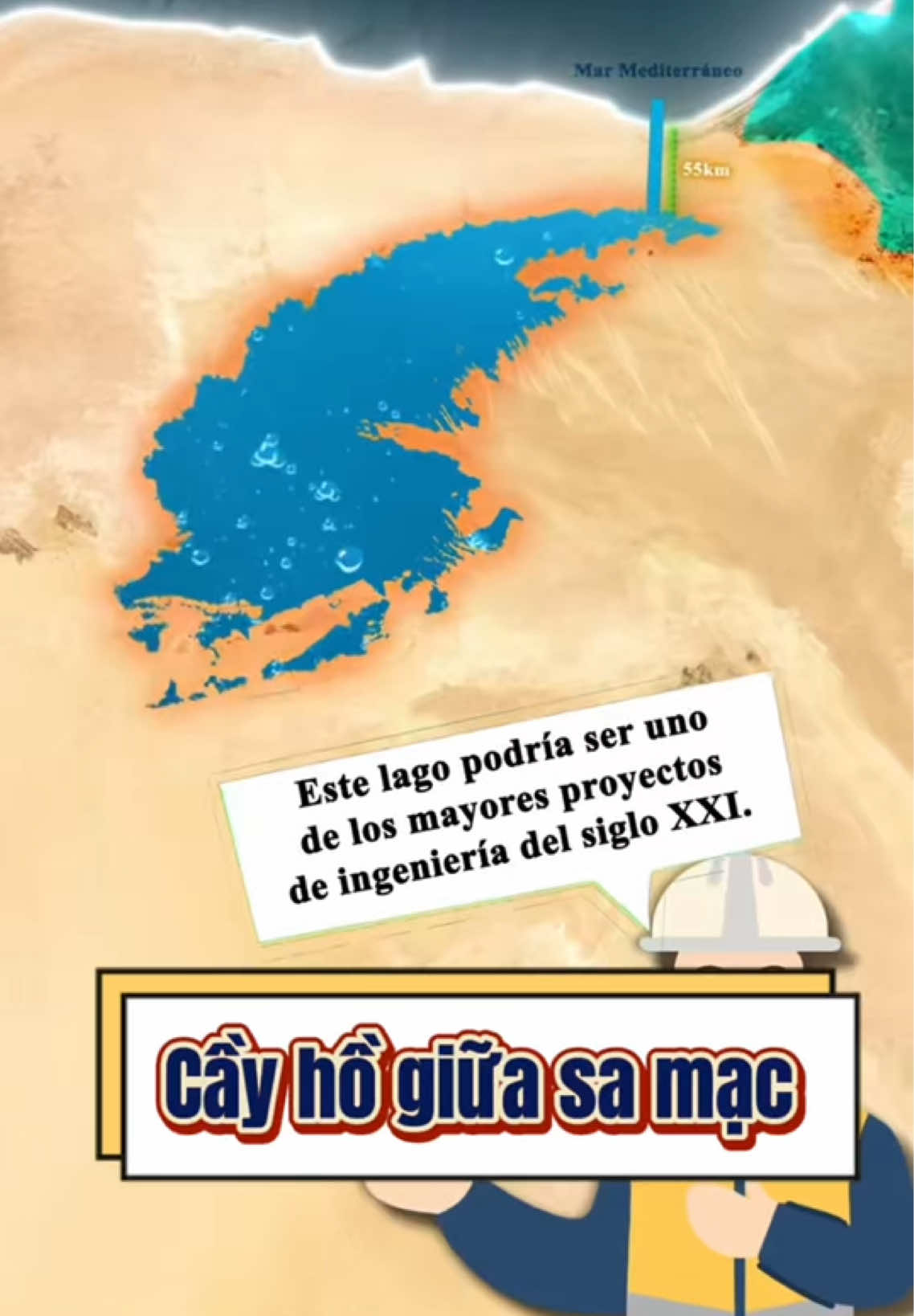 Ai Cập muốn xây một hồ nước khổng lồ giữa sa mạc. #kienthucthuvi #egypt #khampha #fyp #LearnOnTikTok 