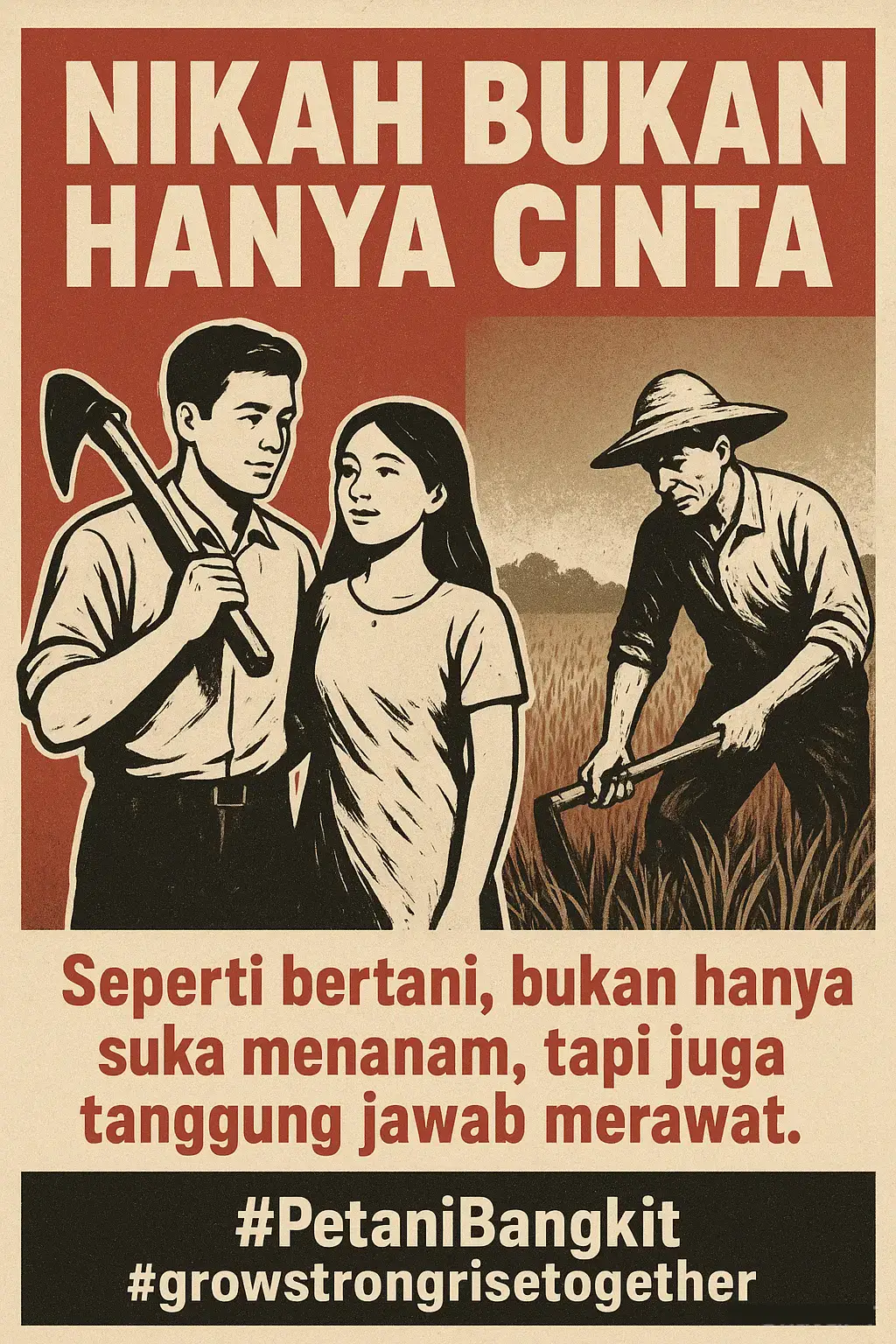 Nikah bukan hanya tentang manisnya cinta, tapi juga kesabaran, kerja keras, dan tanggung jawab merawat. Seperti petani yang tidak hanya menanam, tapi juga menjaga hingga panen tiba. #PetaniBangkit #GrowStrongRiseTogether #PetaniMuda #petaniindonesia🇮🇩🇮🇩🇮🇩🌿🌿 #TumbuhKuatBangkitBersama 