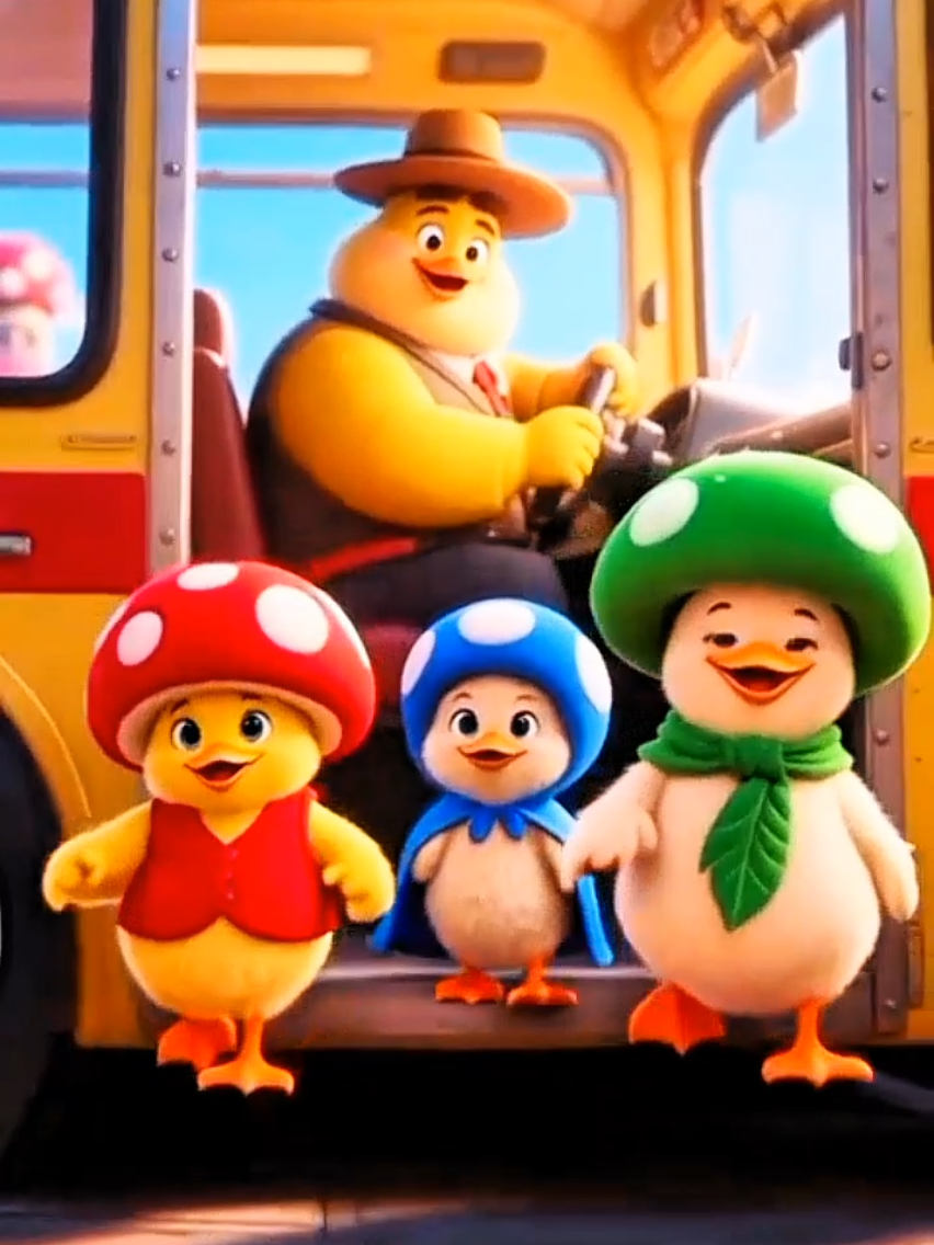 Bebek Jamur lucu naik bus 🦆🍄😱 #tiktok #tiktokkids #kidssong #viral #cartoons #trend #foryou 