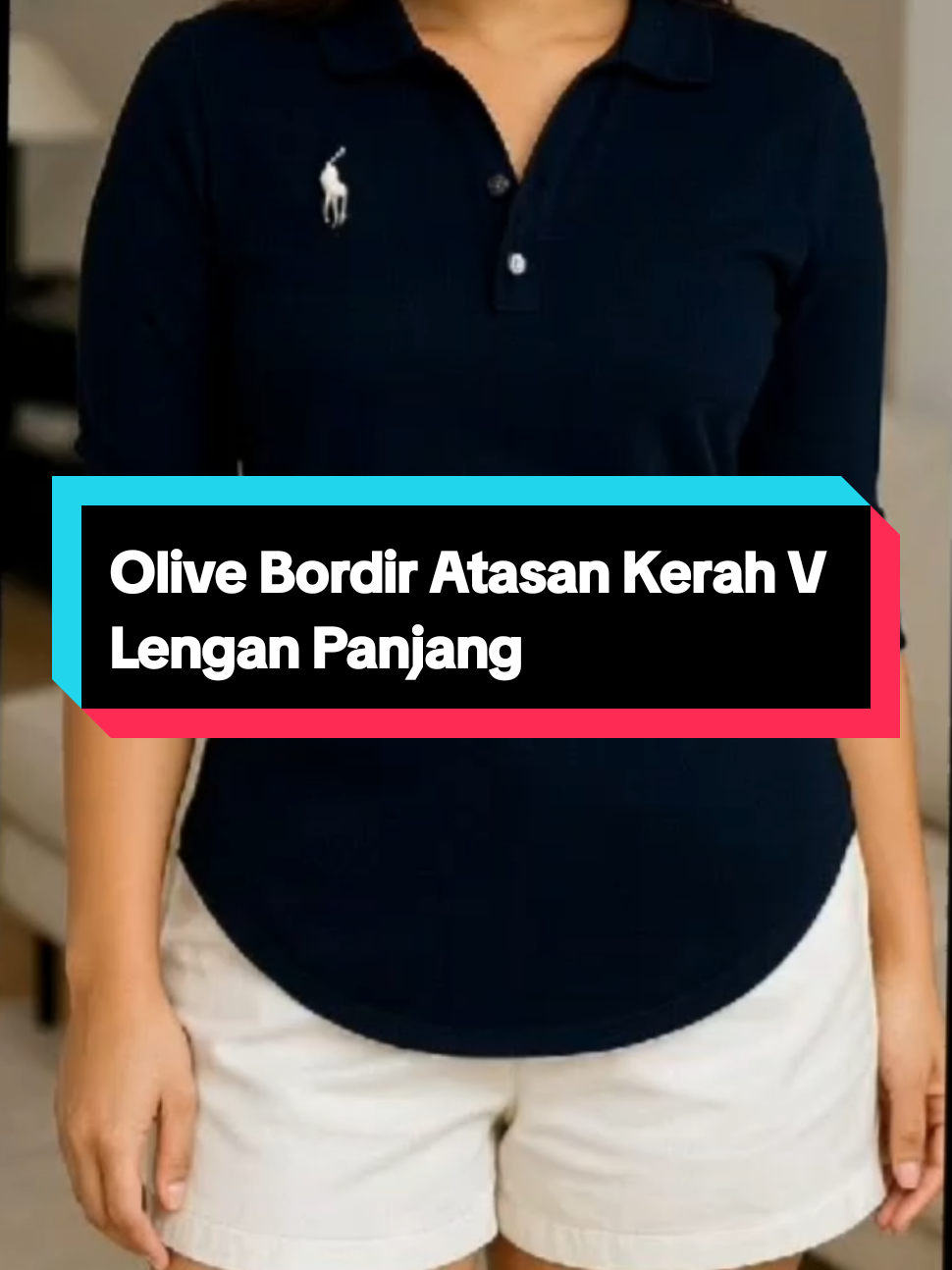 Rekomendasi Atasan Kerah V Lengan Panjang #atasanwanita #atasanlenganpanjang #fyppage #kaosmurah #atasan 