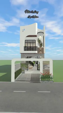 Phối cảnh 3D tổng thể mẫu nhà ống 2 tầng mặt tiền 5m. Ace cần tư vấn hay liên thiết kế vui lòng ib zalo AnCao 0976677802 ạ ❤️ #nha2tang  #thietkenhadep  #thietkenoithat  #3d  #maunhadep 