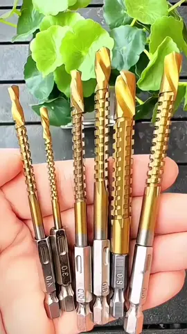 Twist Drill Bits HSS Titanium SerratedGrooving Cutting Tap Spiral Saw Wood Metal Plastic Hole Saw Titanium Drill Tools #TikTokShop #goodthing #foryou #fyp 