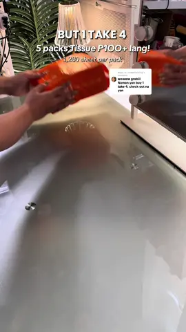 Replying to @Larabelbelshop legit 1,280 sheets per pack Ang dami mama buy 1 take 4 pa sulit na sulit P1OO+ lang! #tissue #hangingtissue #facialtissue #affordable #luluhometissue 