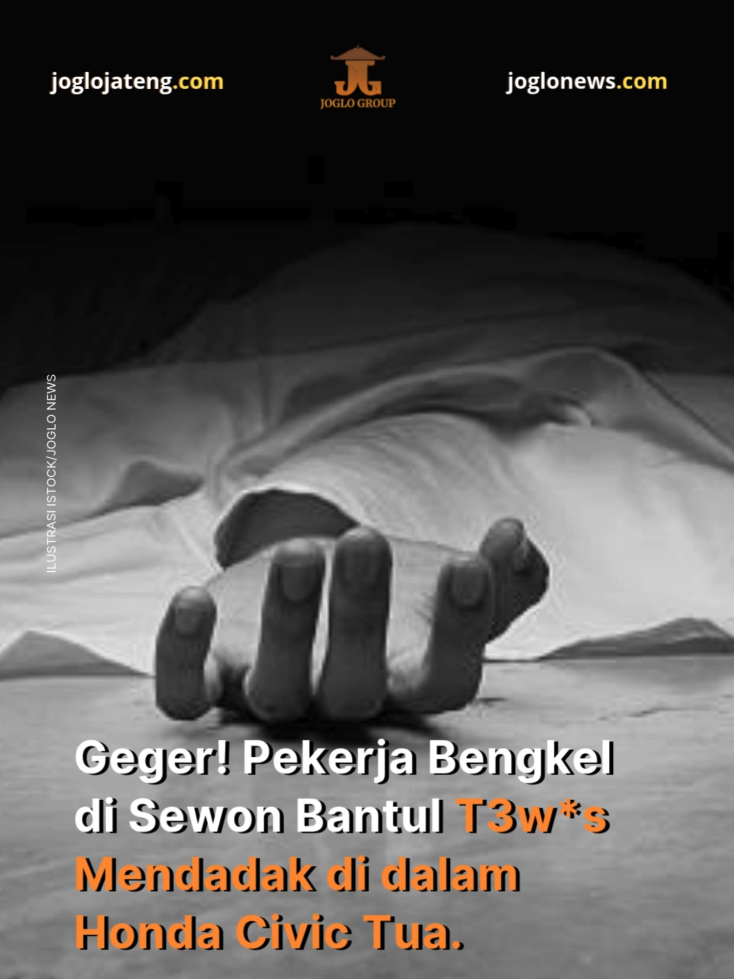 Warga Dusun Demangan RT 02, Bangunharjo, Sewon, Bantul, mendadak gempar pada Sabtu (13/9) malam. Seorang pria bernama Suharto (62), warga Bulus Kulon, Sumberagung, Jetis, ditemukan sudah tidak bernyawa di dalam sebuah mobil. Korban ditemukan meninggal dunia di dalam mobil Honda Civic tahun 1985, di garasi milik Budiyono Arif Rahman. Menurutnya, berdasarkan keterangan para saksi, Korban telah beraktivitas seharian penuh sejak pagi. Dari keterangan para saksi, Suharto dikenal memiliki kebiasaan merokok berat, bisa menghabiskan dua hingga tiga bungkus per hari, serta sering mengonsumsi kopi. Pihak keluarga menerima peristiwa ini sebagai musibah. Jenazah Suharto kemudian dipulangkan ke rumah duka menggunakan ambulans PMI Bantul. Foto: Ilustrasi Istock/Joglo News Berita selengkapnya baca di www.joglonews.com dan www.joglojateng.com #Tewas #Pekerja #Bengkel #Perokok #Bantul #Yogyakarta #JogloJogja #JogloNews