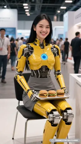 Robot Tries Burger #robotics #humanoid 