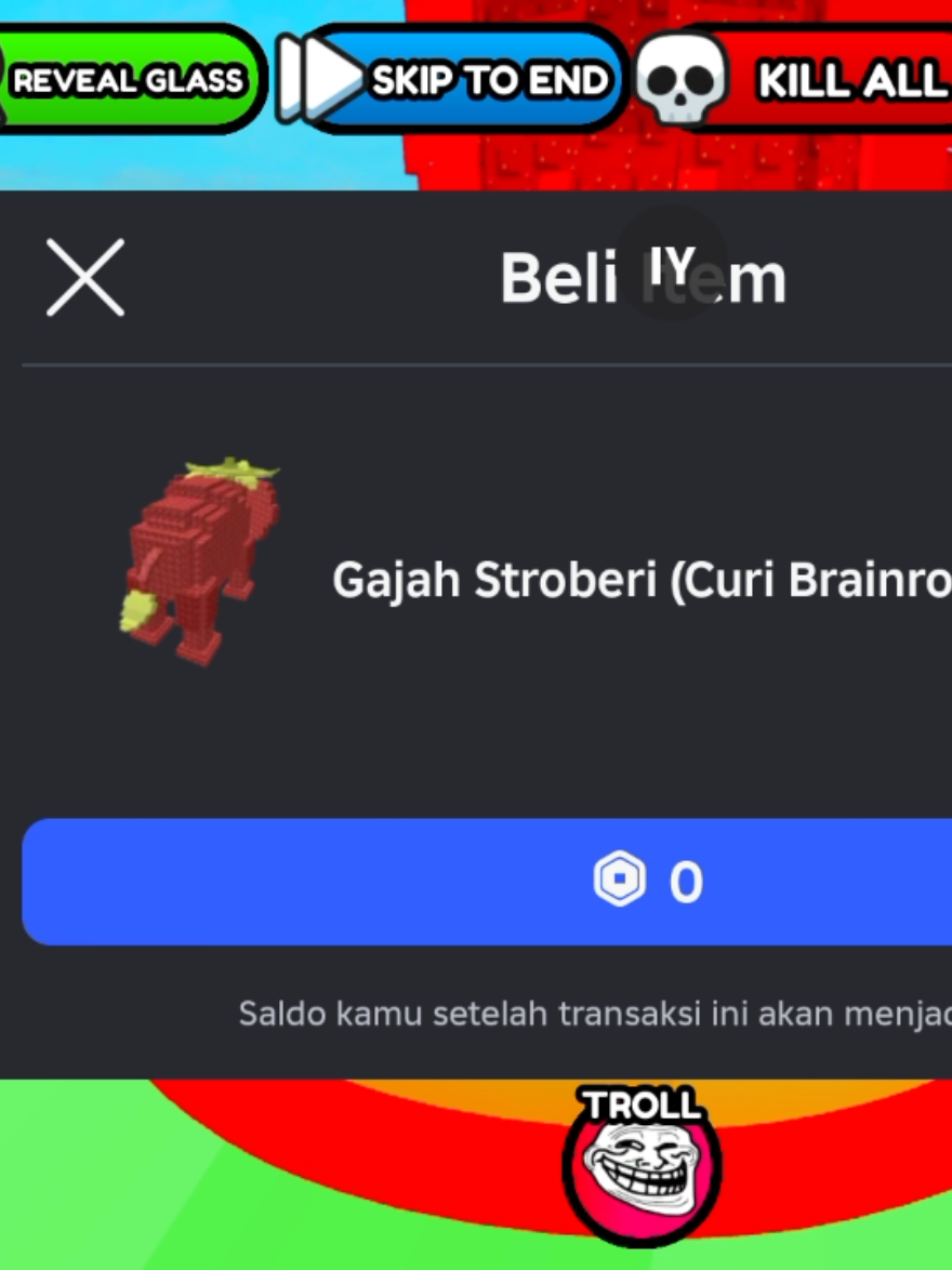 SNIPED #352 Free Strawberry Elephant (steal Brainrot) ugc
