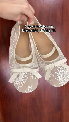 Giày bệt vải ren #giaynu #xh 