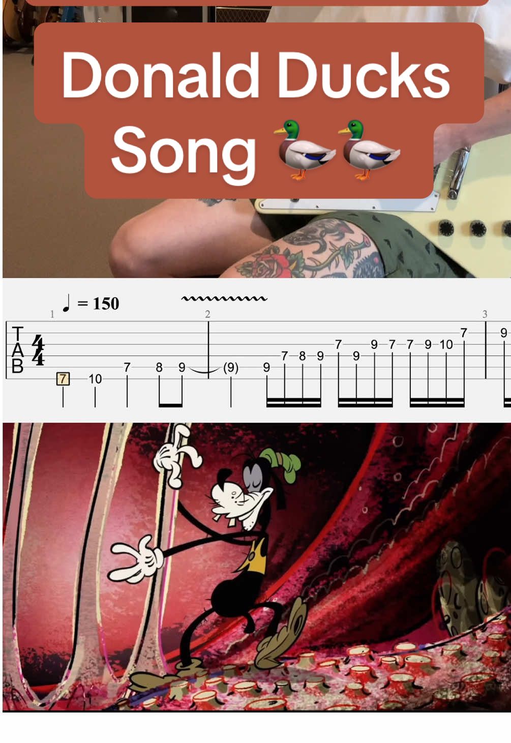 Yeah, Yeah, Yeah, Yeah Baby Don't You Know What I'm Looking For? (Guitar Cover with TABS)| Donald Ducks Song | From the TV show Mickey Mouse Season 2 Episode 5 'Down the Hatch' (2014)  #fyp #music #cover #xybca #guitar    