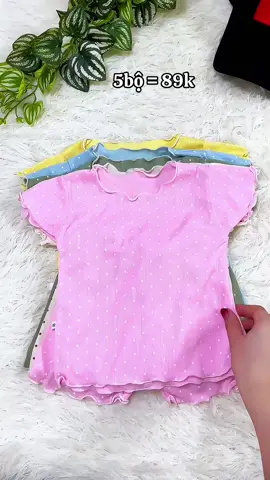 Combo 05 Bộ quần áo Cộc Tay vải tăm lụa cho bé #quanaotreem #thoitrangtreem #bococtaychobe #bobegai #bothuntamchobe 