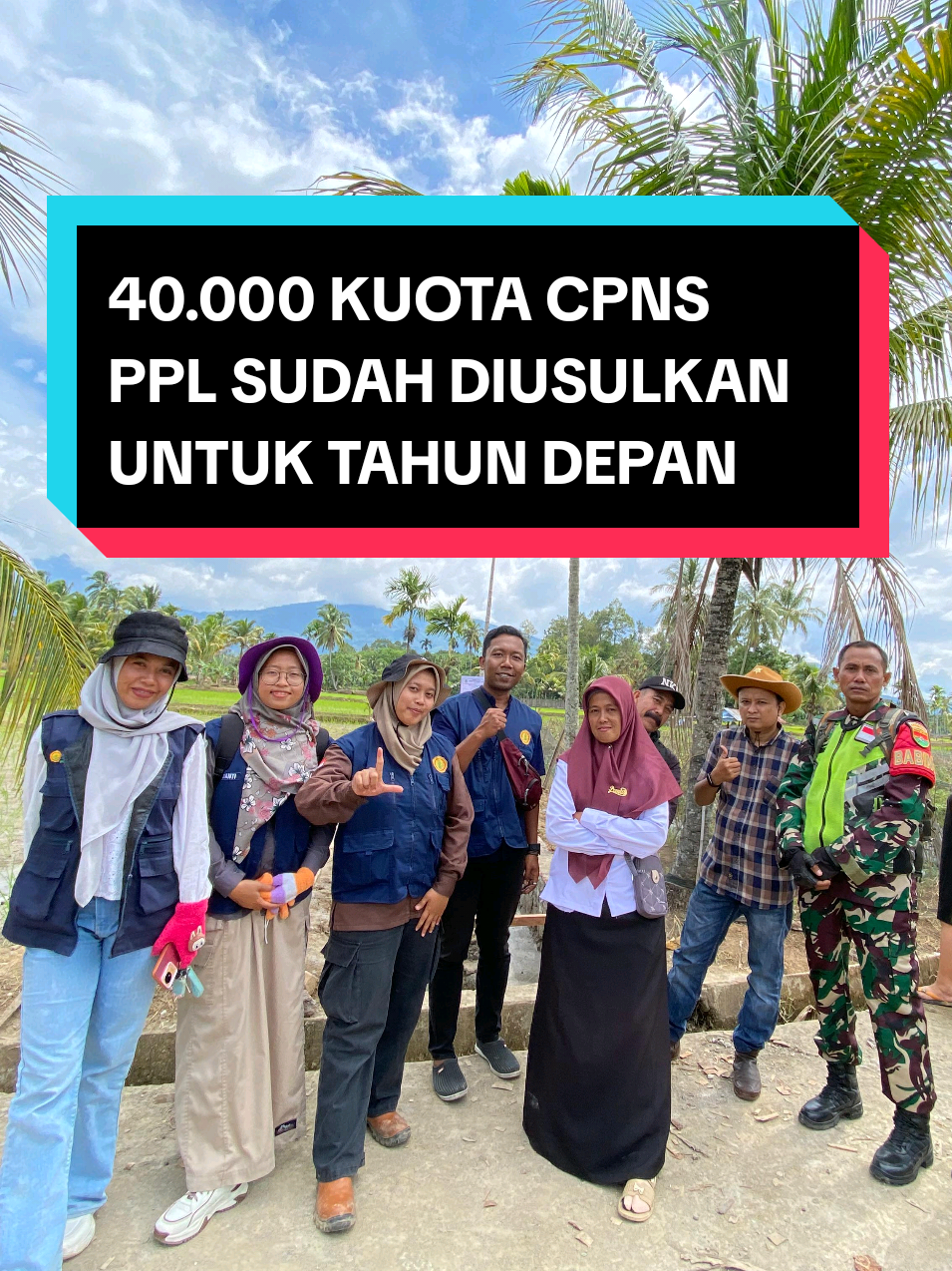 AKANKAH KALIAN JADI SALAH SATU DARI 40.000 ITU?  Kementan sudah mengusulkan 40.000 formasi PPL ke MenpanRB, pembagiannya akan dibahas 2 minggu lagi. Saat ini PPL sedang diproses untuk ditarik ke kementerian. adakah kalian yang berminat bergabung bersama kami? yuk join grup 🥰🥰🥰 #CPNS #PPL #penyuluhpertanian 