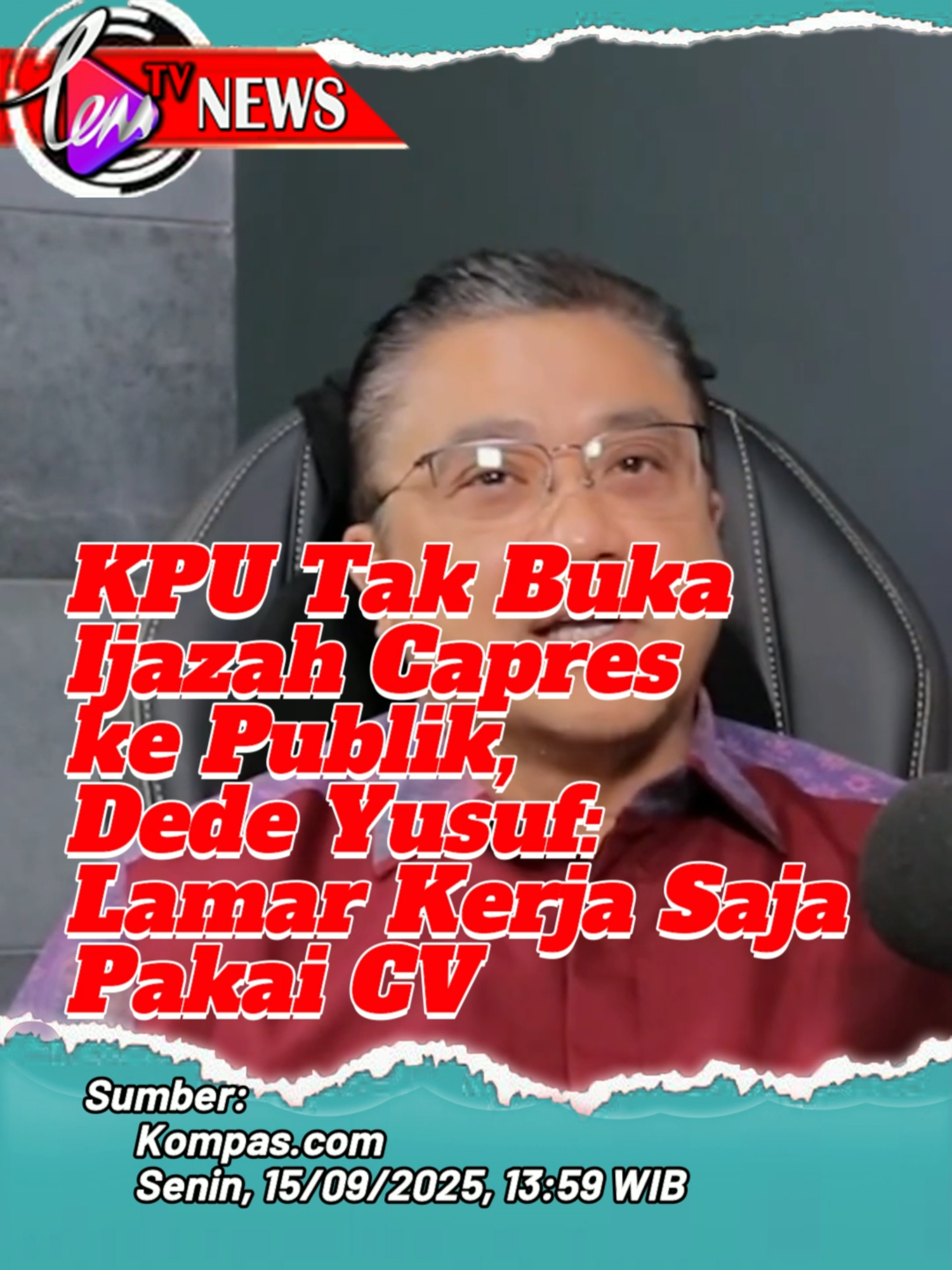 🔴KPU Tak Buka Ijazah Capres ke Publik, Dede Yusuf : Lamar Kerja Saja Pakai CV ❗