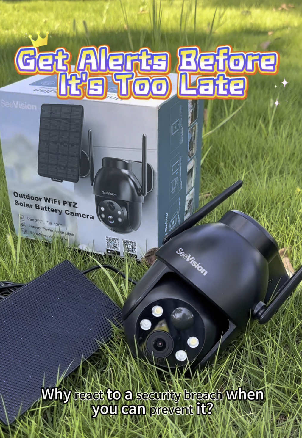 No subscription fee, connect to wifi and use it immediately, solar panel charging, outdoor camera📸#getreadyforfashionweek #secruritycamera #tiktokshopbacktoschool #seevisioncamera #homesecurity 